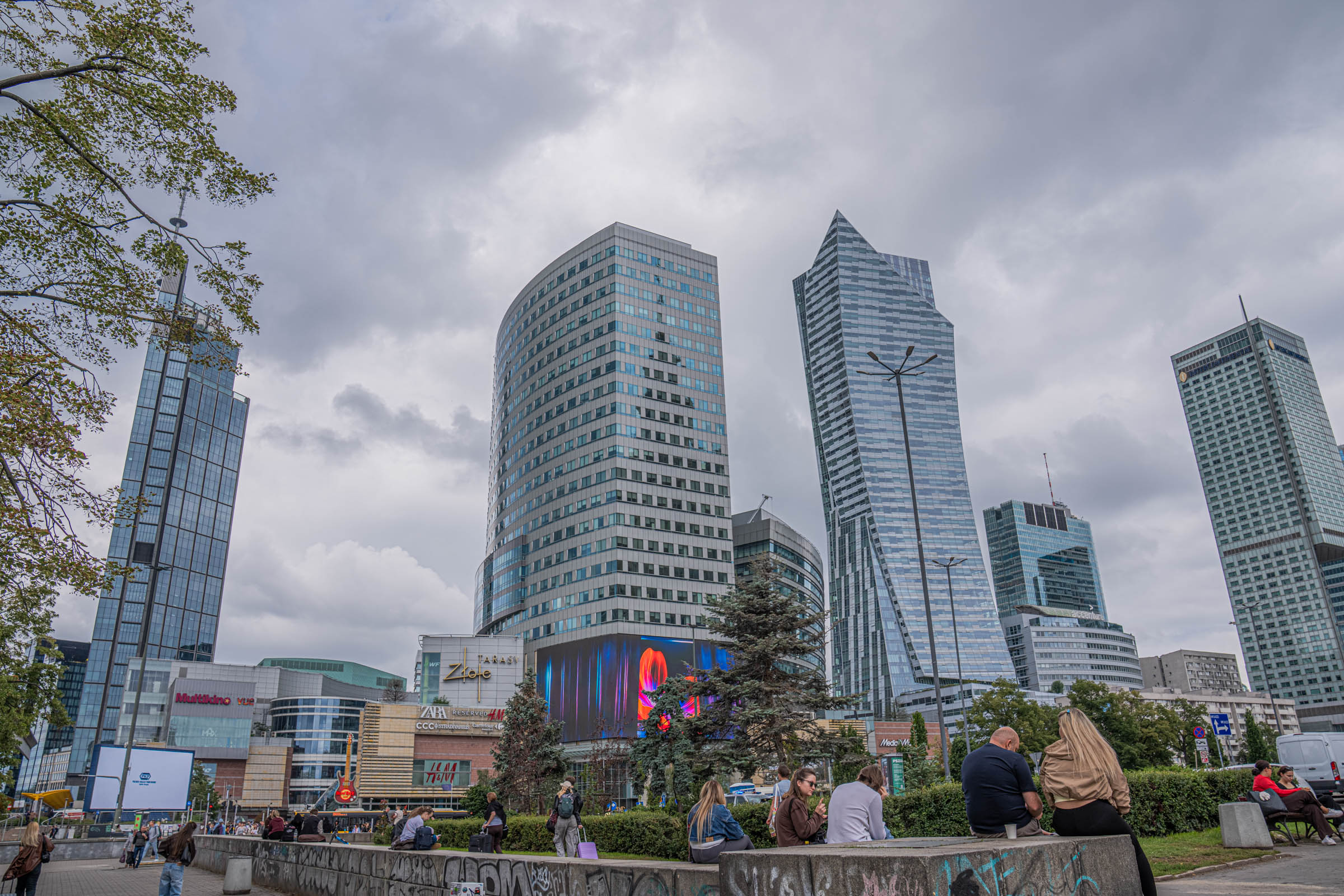 Modern Warsaw skyline with Złota 44 skyscraper and Złote Tarasy shopping centre, Mr.M by Marko Tadić