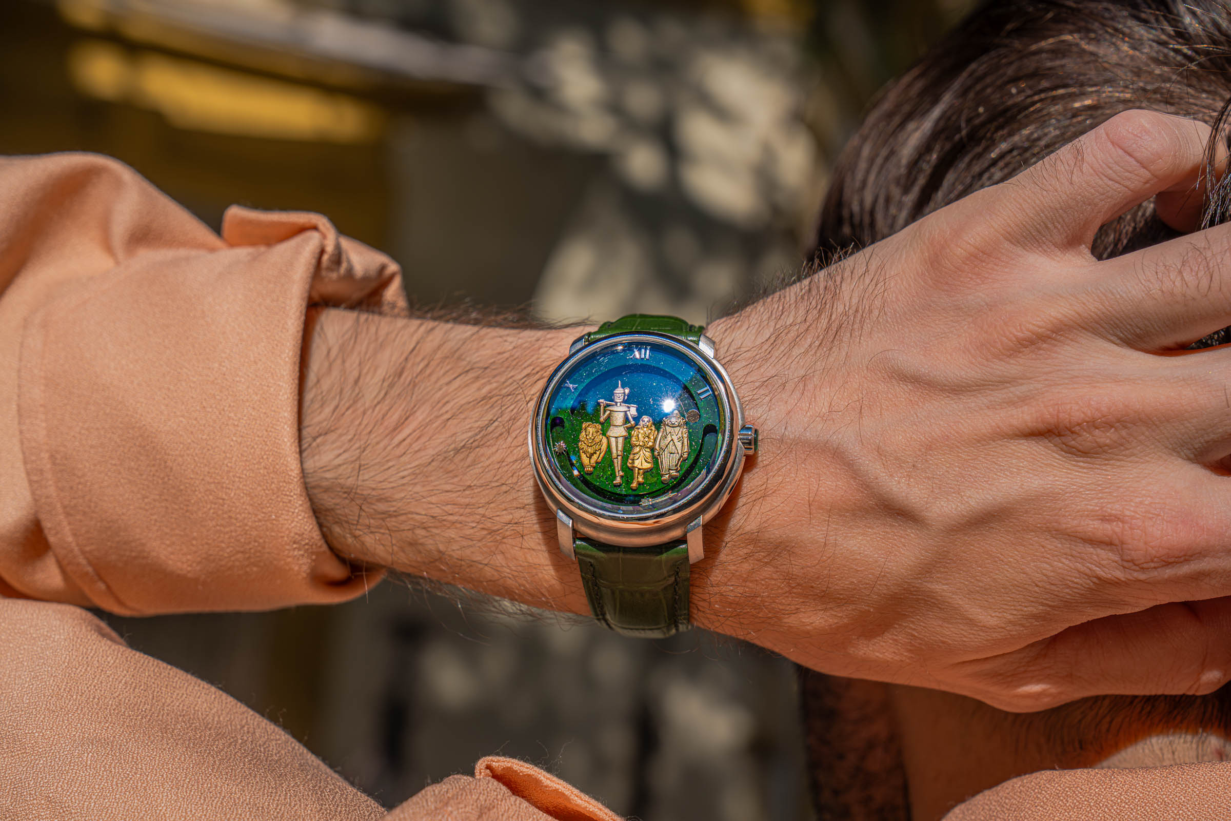 Star and comet time display of the Dmitry Chugunov Wizard of the Emerald City watch, worn by Marko Tadić